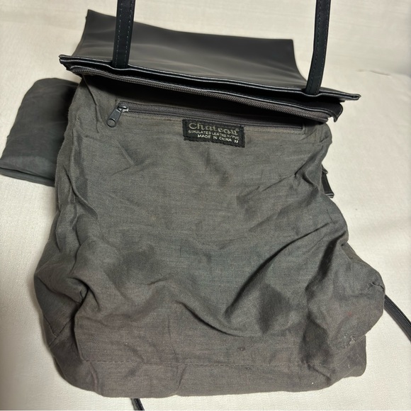 Chateau simulated leather Metallic Slate gray shoulder bag organizer satchel - Picture 7 of 11